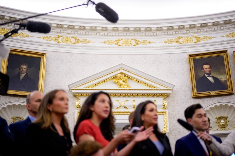 There is no shortage of gold accents in the Oval Office this summer.