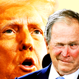 Donald Trump, George W Bush winking
