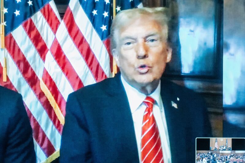Donald Trump speaks during his sentencing hearing.