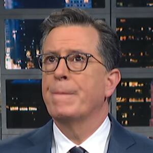 Stephen Colbert, tearing up a little