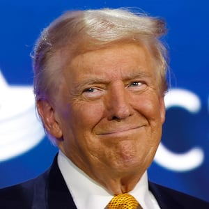 Donald Trump speaks at the Israeli American Council National Summit at the Washington Hilton on September 19, 2024 in Washington, DC.