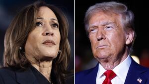 Donald Trump, Kamala Harris split