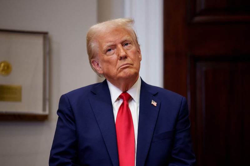 WASHINGTON, DC - JANUARY 21: U.S. President Donald Trump appears at a news conference in the Roosevelt Room of the White House on January 21, 2025 in Washington, DC. Trump announced an investment in artificial intelligence (AI) infrastructure and took questions on a range of topics including his presidential pardons of Jan. 6 defendants, the war in Ukraine, cryptocurrencies and other topics. (Photo by Andrew Harnik/Getty Images)
