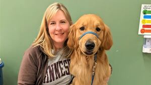 Melissa Hortman and her dog Gilbert