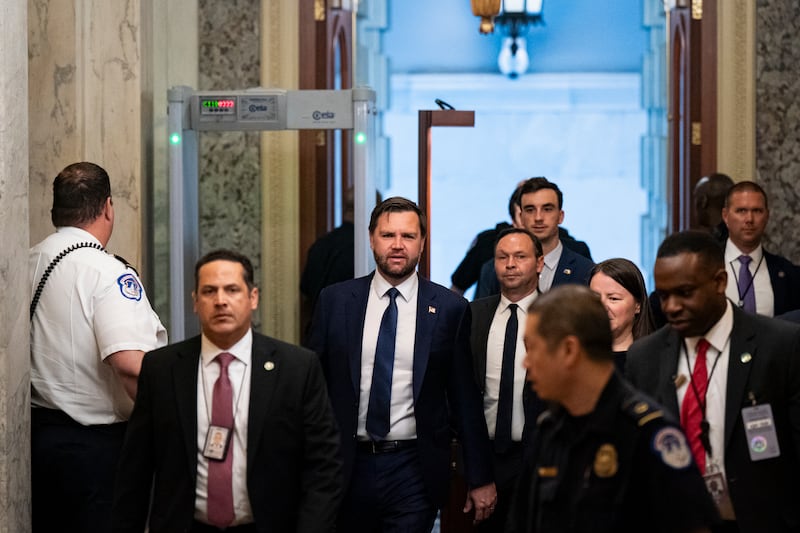 Vice President JD Vance arrives at the U.S. Capitol on July 1 as he prepares to potentially be the tie-breaking vote to pass President Donald Trump's "big, beautiful" bill in the Senate.