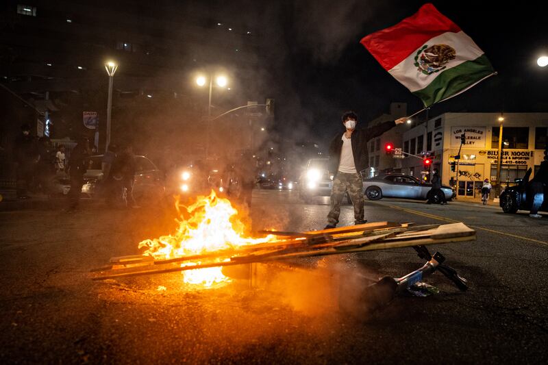 Fires have erupted and protesters have clashed with law enforcement during the unrest.