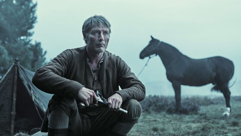 A photo including a still from the film The Promise Land