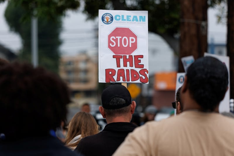 An ICE protest in California last week.