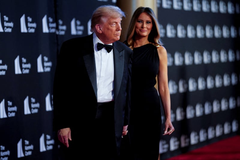 U.S. President Donald Trump and First Lady Melania Trump at the Kennedy Center.
