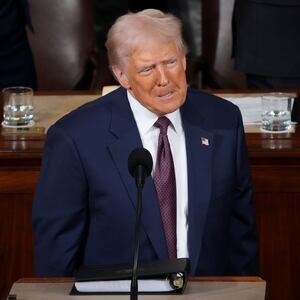WASHINGTON, DC - MARCH 04: U.S. President Donald Trump addresses a joint session of Congress at the U.S. Capitol on March 04, 2025 in Washington, DC. President Trump was expected to address Congress on his early achievements of his presidency and his upcoming legislative agenda. (Photo by Andrew Harnik/Getty Images)