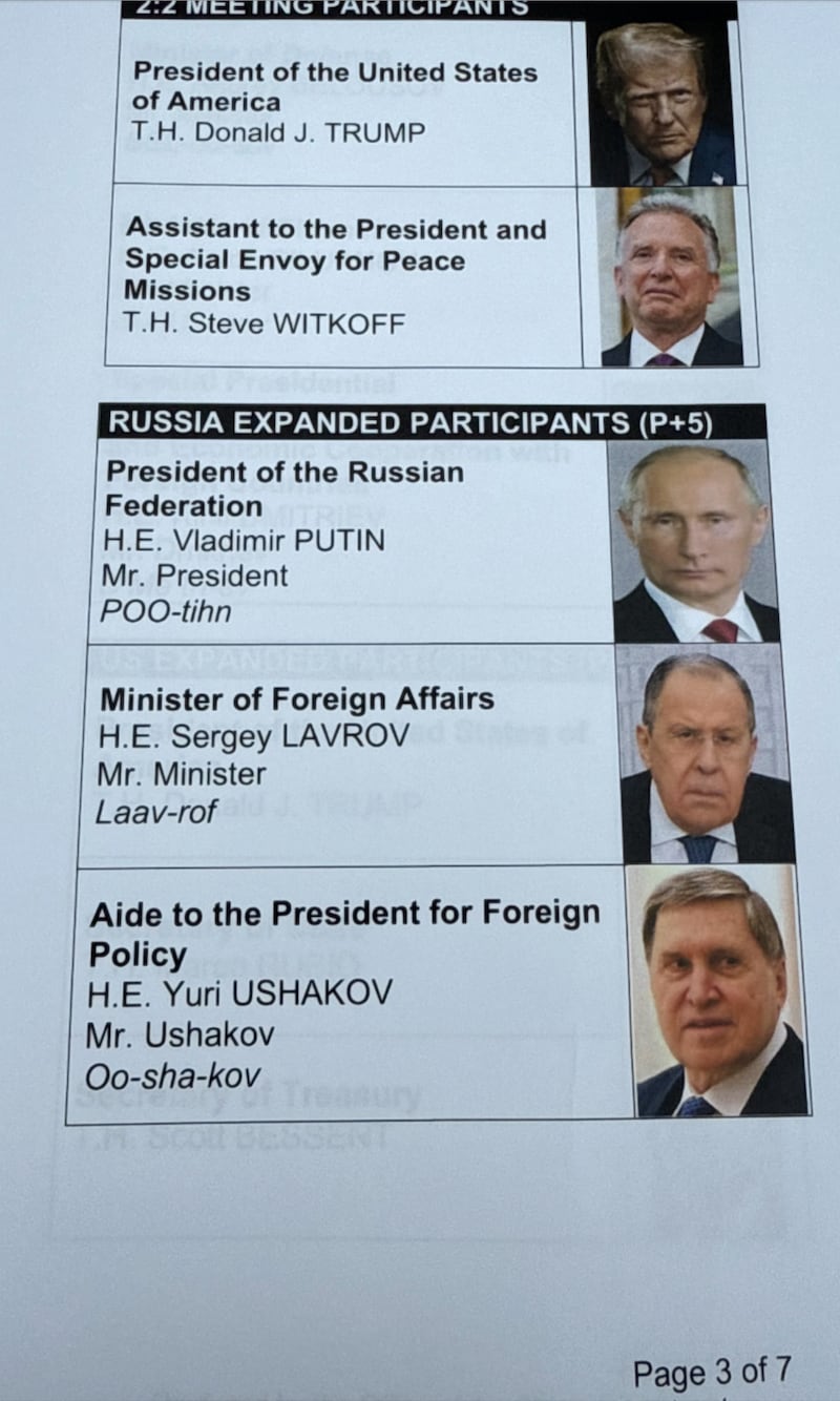 Trump-Putin Summit Document
