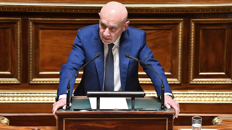 French Senator Claude Malhuret speaks before the French Senate on January 31, 2024.
