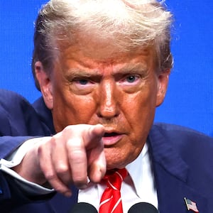 U.S. President Donald Trump gestures during a press conference at a NATO summit in The Hague, Netherlands June 25, 2025.