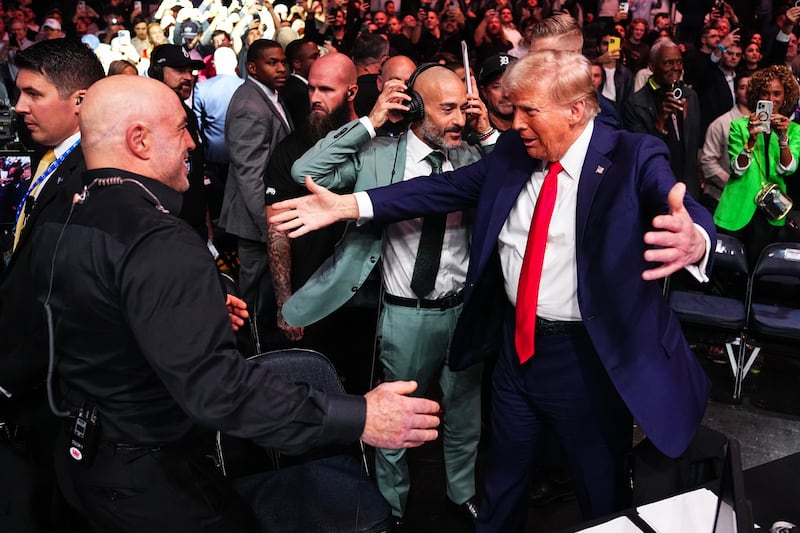 Joe Rogan greets President-elect Donald Trump