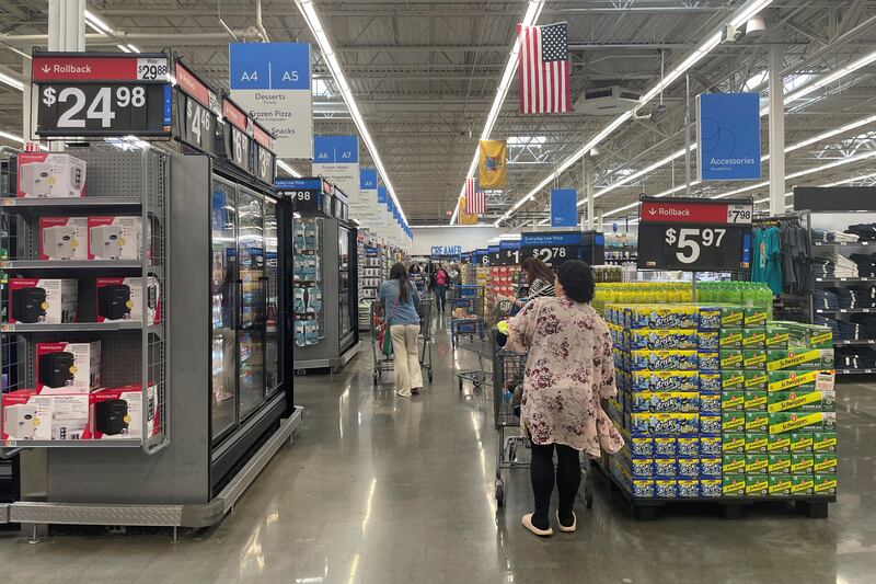 Shoppers browse a Walmart Supercenter a day after U.S. President Donald Trump announced new tariffs, in Secaucus, New Jersey, U.S. April 3, 2025.