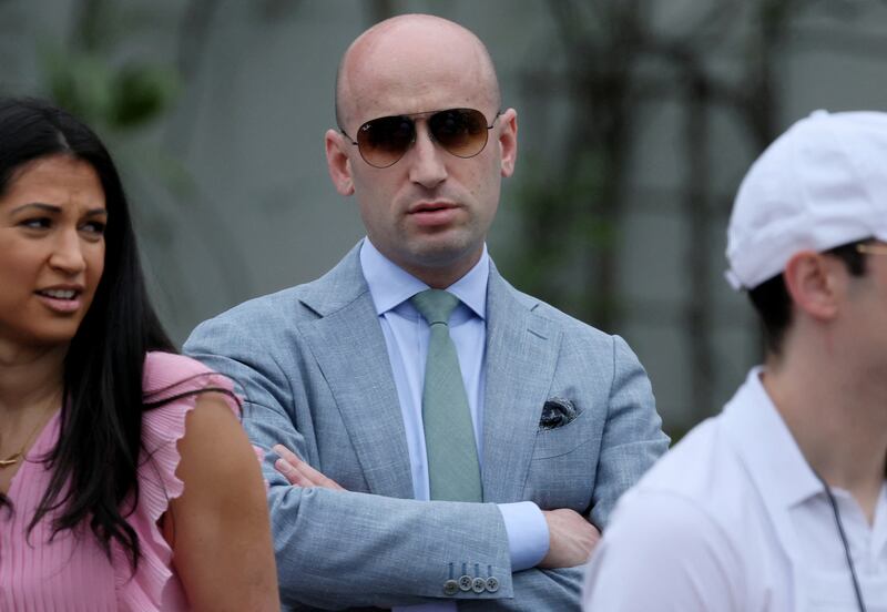White House deputy chief of staff Stephen Miller and wife Katie, who now works for Elon Musk.