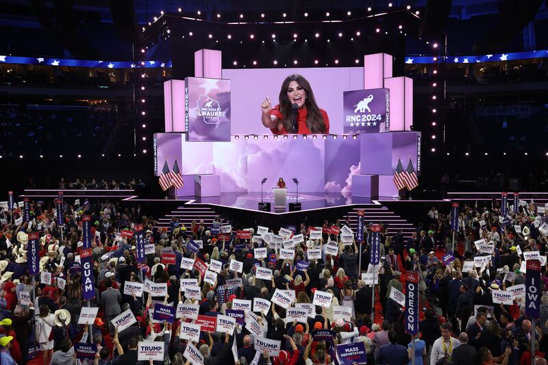 Kimberly Guilfoyle speaks during the 2024 Republican National Convention at the Fiserv Forum in Milwaukee, Wisconsin on July 17, 2024.