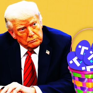 Donald Trump, Truth Social egg basket illustration
