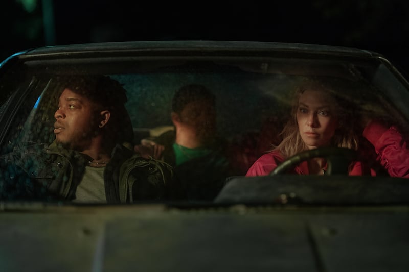 Stephan James as Cody and Vanessa Kirby in Night Always Comes