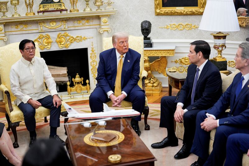 President Donald Trump and Philippine President Ferdinand Marcos Jr. meet in the Oval Office on July 22.