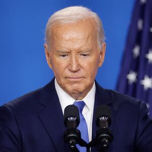 WASHINGTON, DC - JULY 11: U.S. President Joe Biden holds news conference at the 2024 NATO Summit on July 11, 2024 in Washington, DC. NATO leaders convene in Washington this week for the annual summit to discuss future strategies and commitments and mark the 75th anniversary of the alliance’s founding. (Photo by Kevin Dietsch/Getty Images)