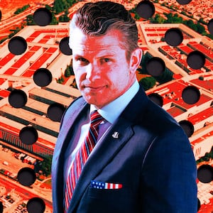 A photo illustration of Secretary of Defense Pete Hegseth.