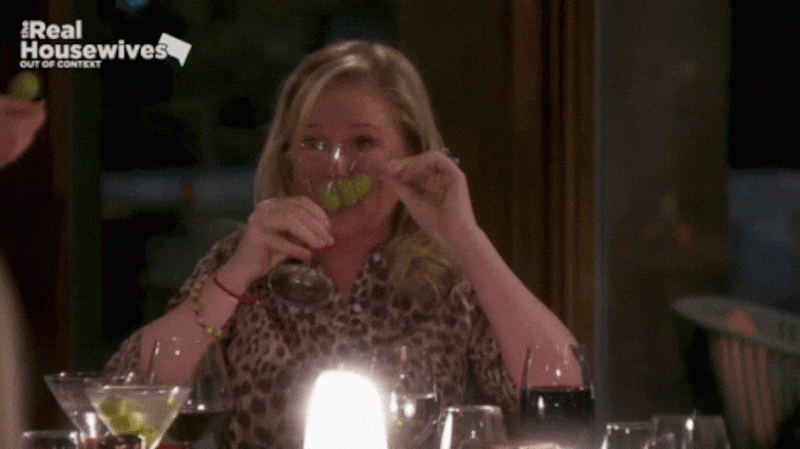 Gif of Kathy Hilton drinking a martini