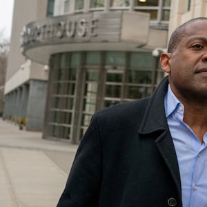 Carlos Watson outside a Brooklyn courthouse.