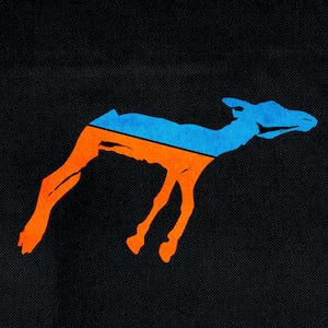 Illustration of a dead democratic donkey on a dark background