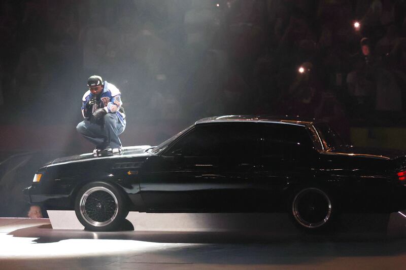 Kendrick Lamar performs onstage during Apple Music Super Bowl LIX Halftime Show at Caesars Superdome on February 09, 2025 in New Orleans, Louisiana.