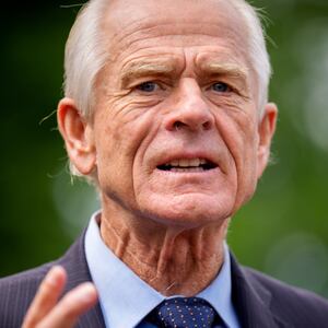 White House trade adviser Peter Navarro speaks to reporters.