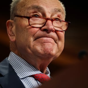 Senate Minority Leader Chuck Schumer speaks in the U.S. Capitol on March 06, 2025 in Washington, DC.