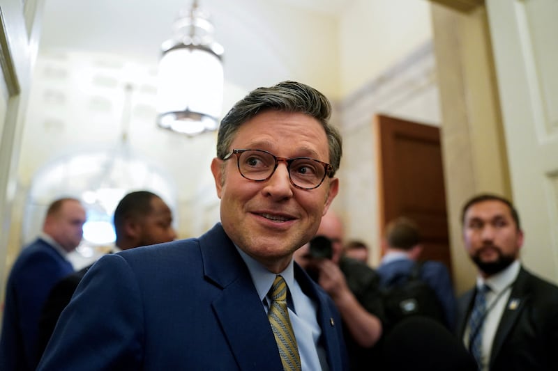 House Speaker Mike Johnson celebrated the victory after days of tense of negotiations with Republican lawmakers.