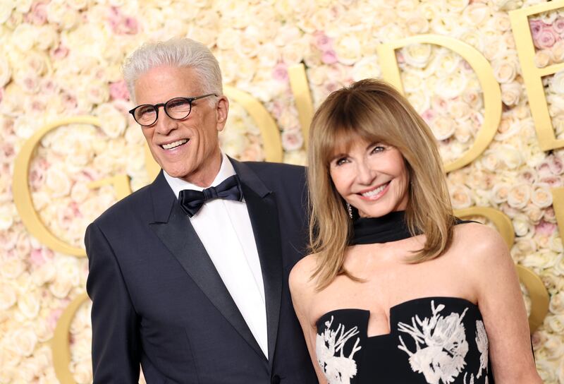 BEVERLY HILLS, CALIFORNIA - JANUARY 05: (L-R) Ted Danson and Mary Steenburgen attend the 82nd Annual Golden Globe Awards at The Beverly Hilton on January 05, 2025 in Beverly Hills, California. (Photo by Matt Winkelmeyer/WireImage)