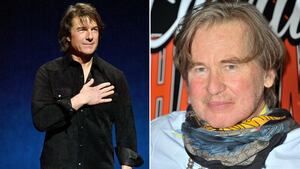 Tom Cruise, Val Kilmer split image