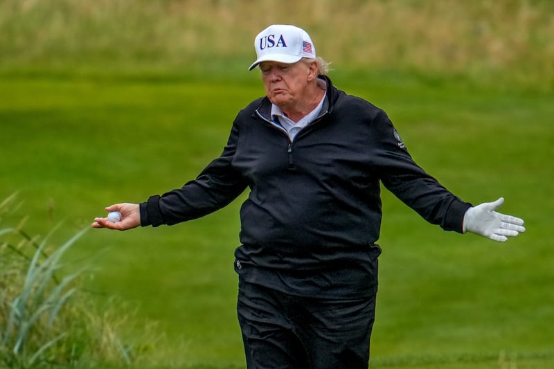 President Donald Trump spent the early part of Sunday golfing at his Turnberry golf course