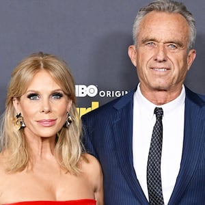 Cheryl Hines and Robert F. Kennedy Jr. attend the Los Angeles Premiere of HBO's "Curb Your Enthusiasm" Season 12 at Directors Guild Of America on January 30, 2024 in Los Angeles, California.