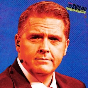 A photo illustration of Scott Jennings.