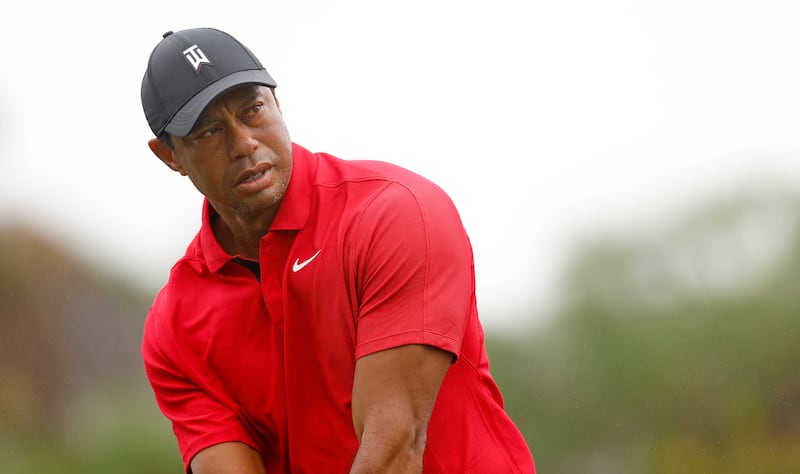 Tiger Woods of the United States during the final round of the PNC Championship at The Ritz-Carlton Golf Club on December 17, 2023 in Orlando, Florida.