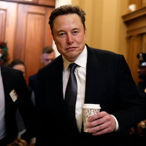 Tesla CEO Elon Musk, Co-Chair of the newly announced Department of Government Efficiency (DOGE), arrives on Capitol Hill on December 05, 2024 in Washington, DC.