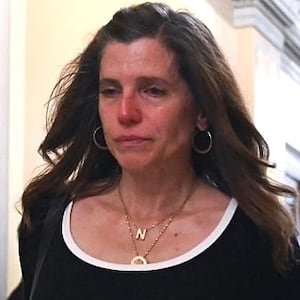 US Representative Nancy Mace (R-SC) cries after coming out of a closed door meeting with Epstein victims at the US Capitol in Washington, DC, on September 2, 2025.