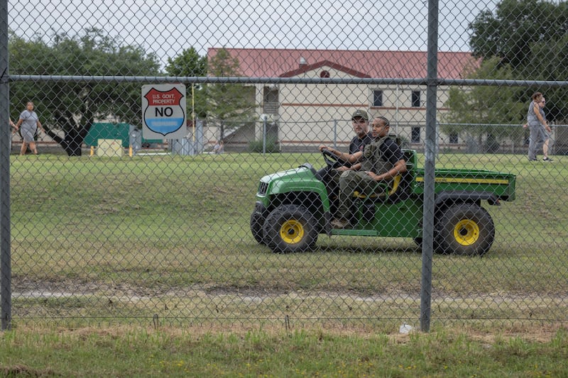A chain link fence is all that separates inmates from the outside world in some areas of Federal Prison Camp Bryan. In other spots, there is no barrier between the camp and the outside world.