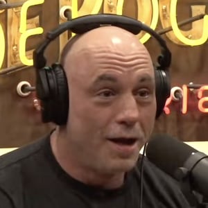Podcast bro Joe Rogan has argued against banning Kanye West’s controversial new song about Hitler, stating that it is “kinda catchy.”