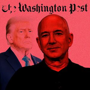 Donald Trump, Jeff Bezos Washington Post cover illustration