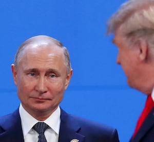 Vladimir Putin with Donald Trump.