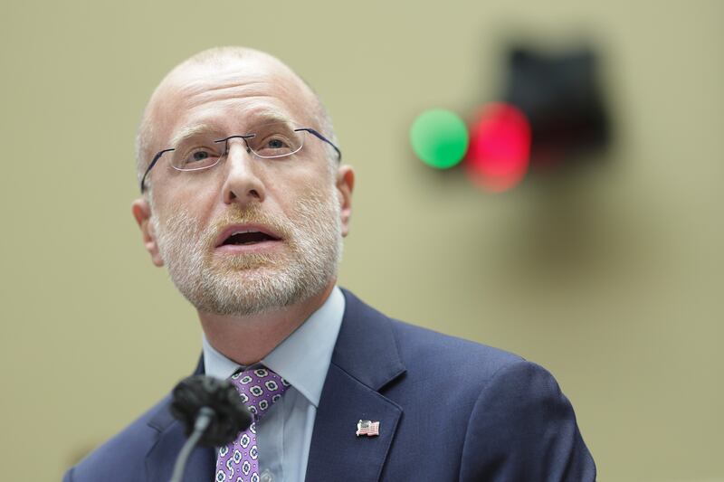 Brendan Carr, Commissioner at the Federal Communications Commission (FCC) testifies during a House Energy and Commerce Committee Subcommittee hearing on March 31, 2022 in Washington, DC.