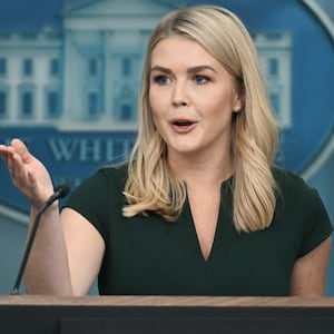White House Press Secretary Karoline Leavitt speaks during the daily press briefing in the Brady Briefing Room of the White House in Washington, DC, on March 17, 2025. (Photo by Jim WATSON / AFP) (Photo by JIM WATSON/AFP via Getty Images)