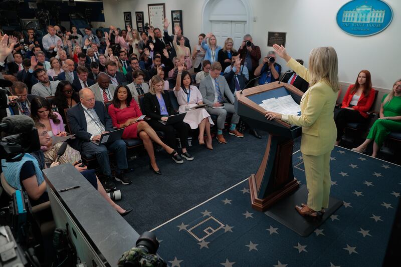 White House Press Secretary Karoline Leavitt faced questions from reporters on May 19 over President Trump's health and physical after former President Joe Biden's cancer diagnosis.