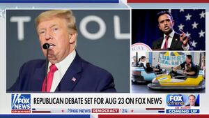 A picture of Donald Trump shown on ‘Fox & Friends’ in a segment about Republican Primary voter polling data.