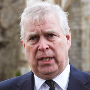 Prince Andrew, Duke of York, attends the Sunday Service at the Royal Chapel of All Saints, Windsor, following the announcement on Friday April 9th of the death of Prince Philip, Duke of Edinburgh, at the age of 99, on April 11, 2021 in Windsor, England.